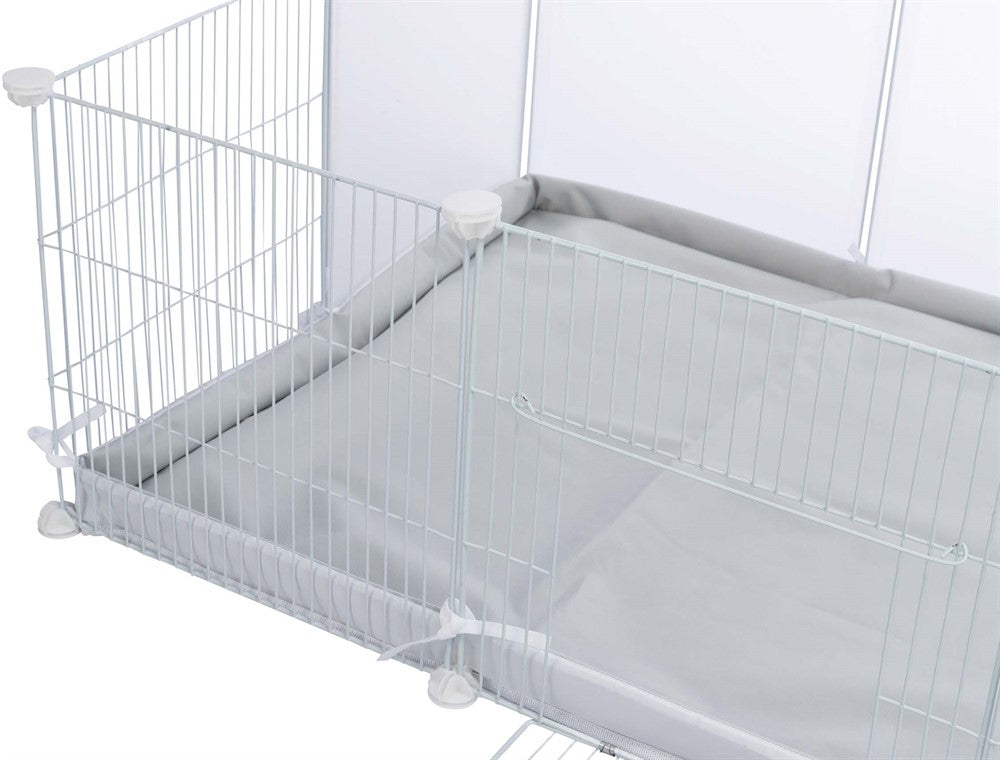 Golv för innehage, polyester, 140 × 70 cm, grå/vit