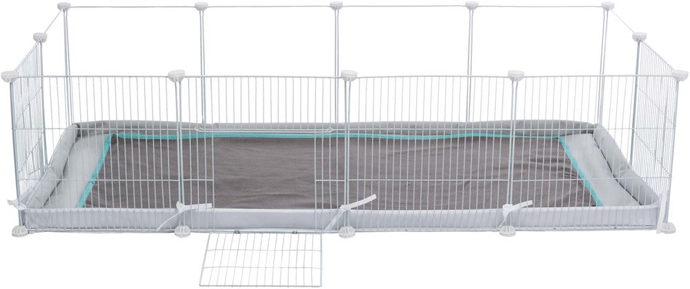 Golv för innehage, polyester, 140 × 70 cm, grå/vit