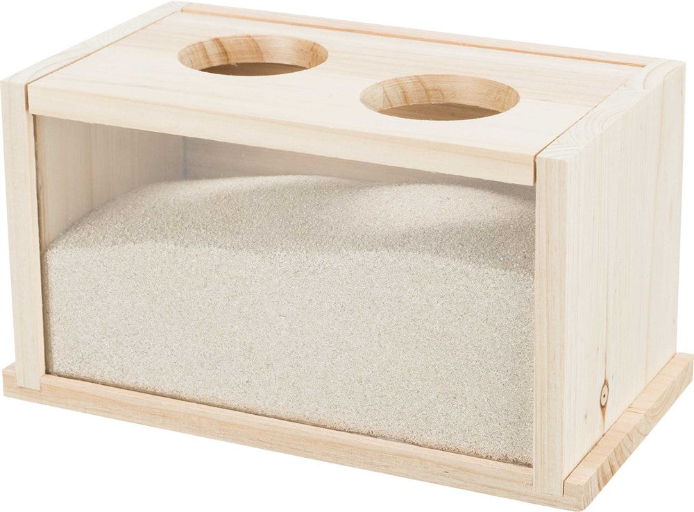 Sandbad, hamster/gerbil, trä,28 × 15 × 15 cm