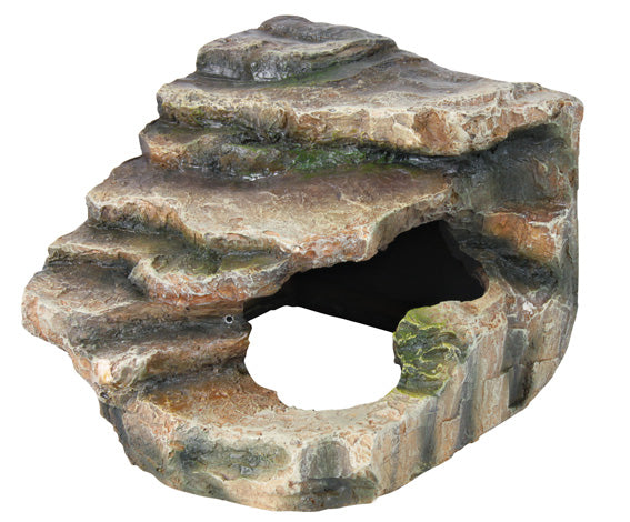 Trixie Hörnsten med grotta och plattform – 16 × 12 × 15 cm – grotta och plattform framifrån