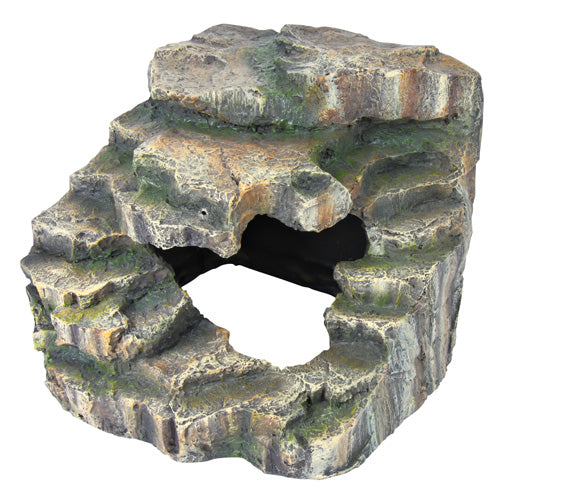 Trixie Hörnsten med grotta och plattform – 19 × 17 × 17 cm – grotta och plattform framifrån