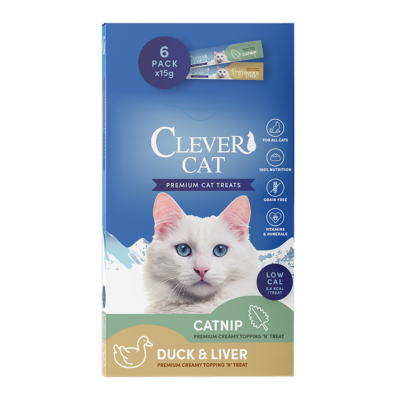 Clever Cat Creamy Cat 6-pack Catnip/Duck & Liver