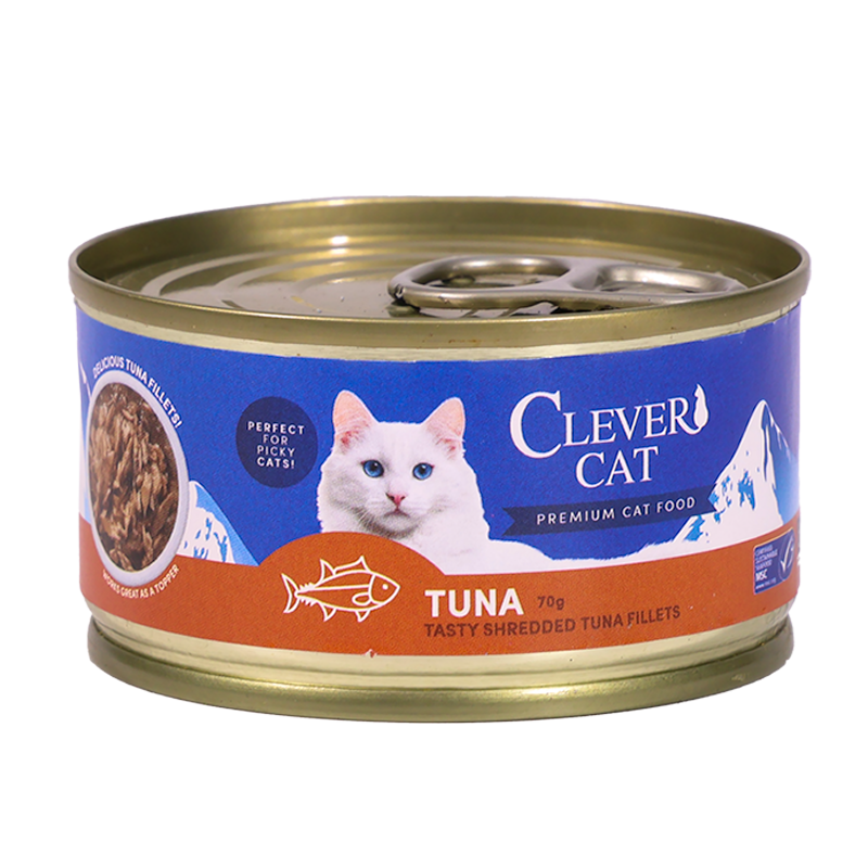 Clever Cat våtfoder med tonfisk – 6 × 70 g