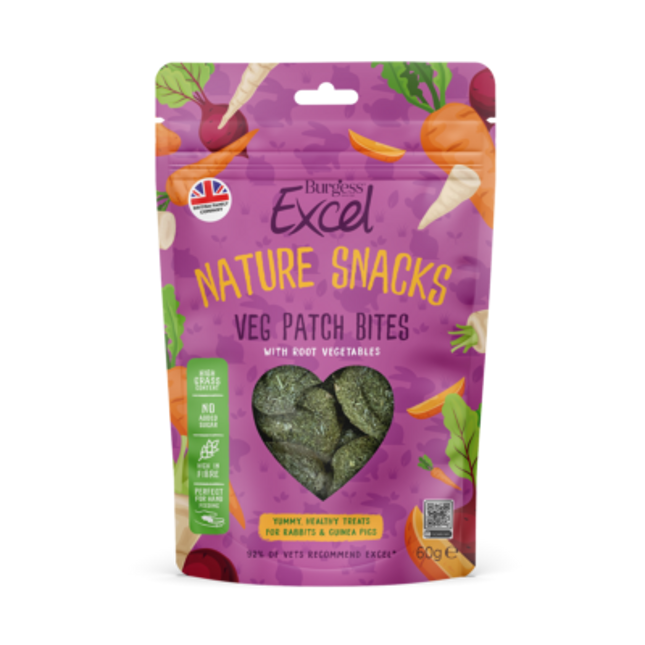 Burgess Excel Veg patch bites Nature Snacks Seasonal Treats – 4 × 60 g