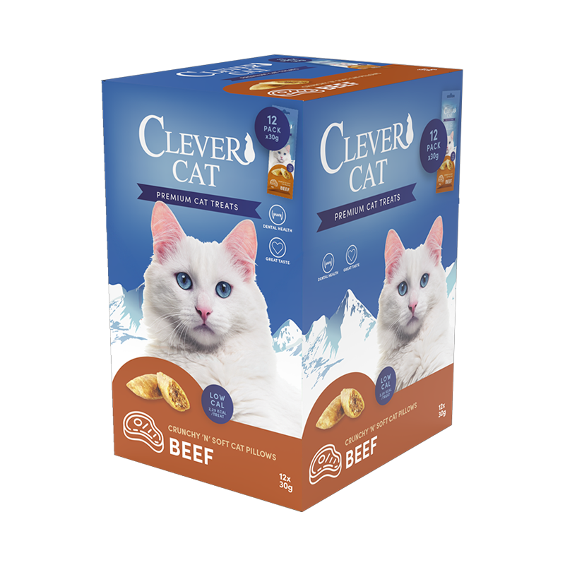 Clever Cat Pillows 30g Beef 12-pack