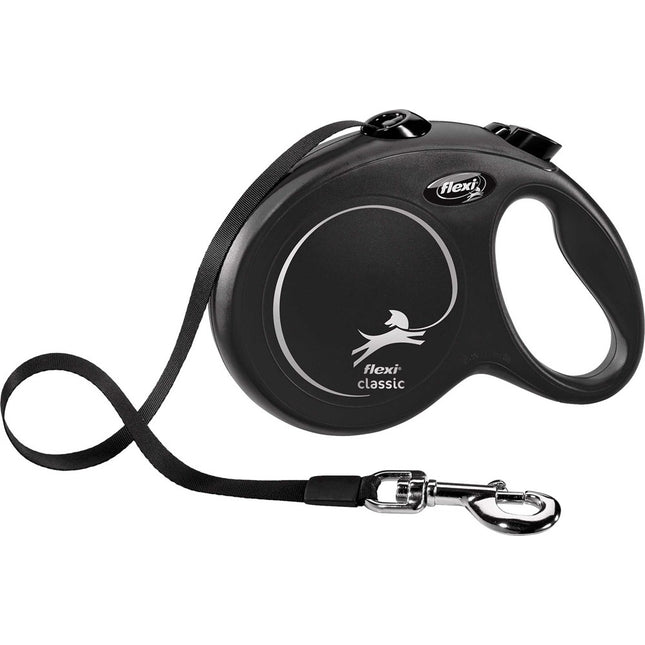 flexi New CLASSIC rullkoppel – band – L, 5 m, svart