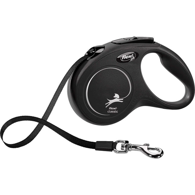 flexi New CLASSIC rullkoppel – band – S, 5 m, svart