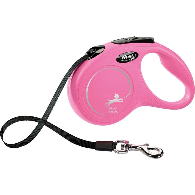 flexi New CLASSIC rullkoppel – band – S, 5 m, rosa