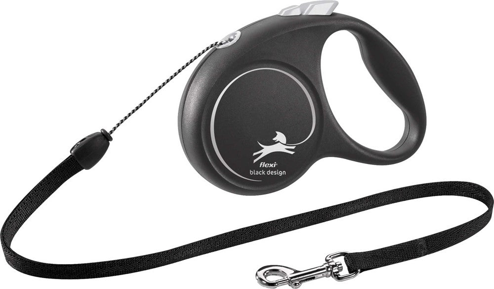 flexi BLACK DESIGN, rep, S: 5 m, svart