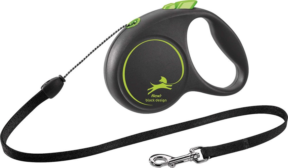 flexi BLACK DESIGN, rep, S: 5 m, grön