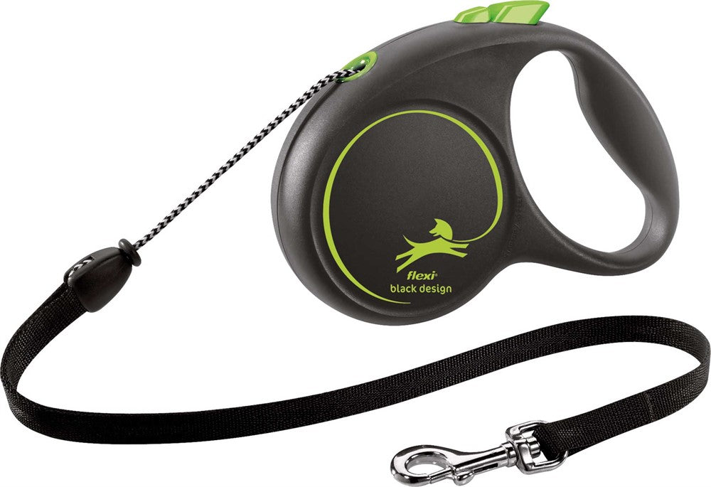 flexi BLACK DESIGN, rep, M: 5 m, grön