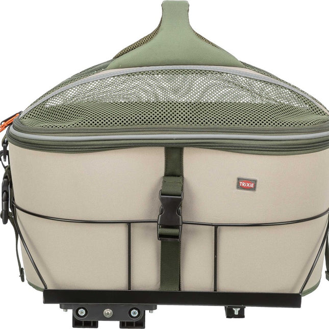 Trixie Cykelkorg i polyester – 33 × 40 × 46 cm, Olivgrön/beige
