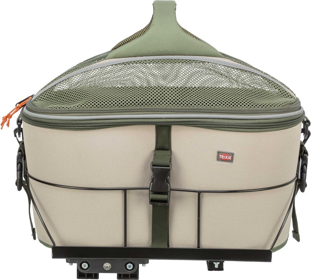 Cykelkorg, polyester, 33 × 40 × 46 cm, olivgrön/beige
