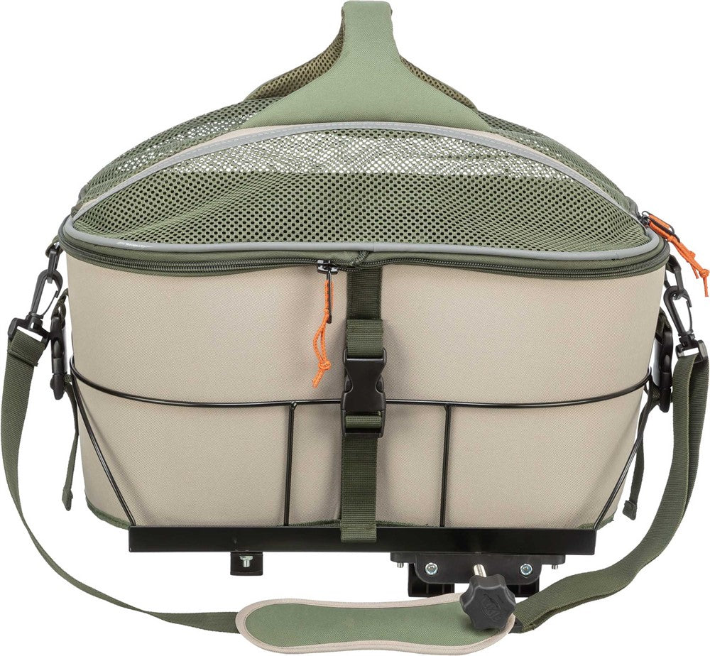 Cykelkorg, polyester, 33 × 40 × 46 cm, olivgrön/beige