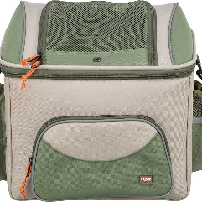 Trixie Cykelkorg fram – front, polyester, 48 × 40 × 34 cm, olivgrön/beige