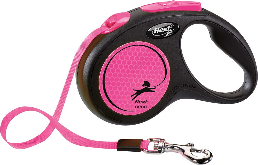 flexi New NEON, band, S: 5 m, neonrosa