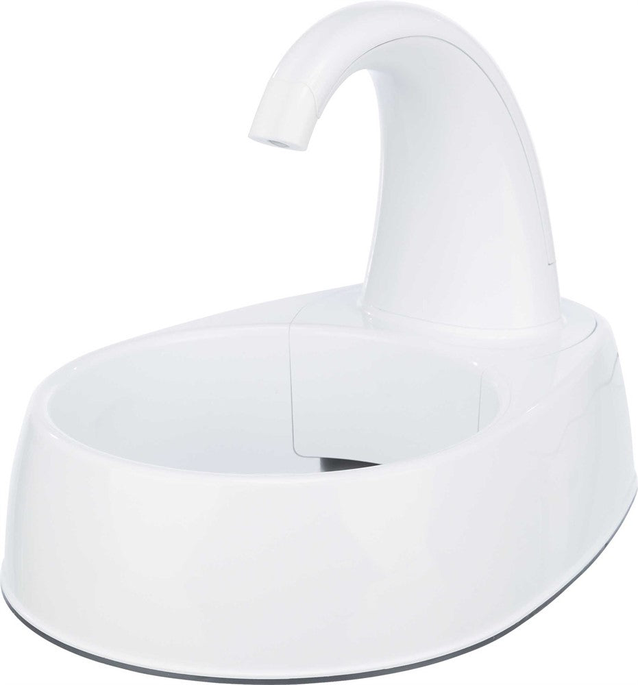 Vattenfontän Curved, plast, 2,5 l / 25 × 24,5 × 35 cm, vit