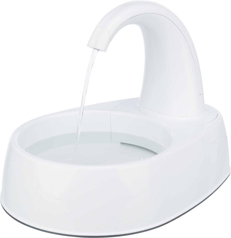 Vattenfontän Curved, plast, 2,5 l / 25 × 24,5 × 35 cm, vit