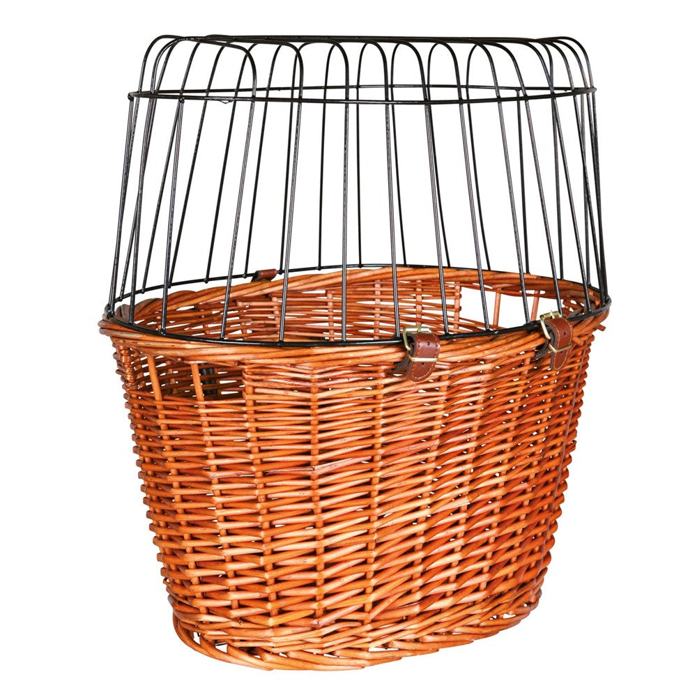 Cykelkorg front, pil med galler, 44x48x33 cm, brun, 5kg