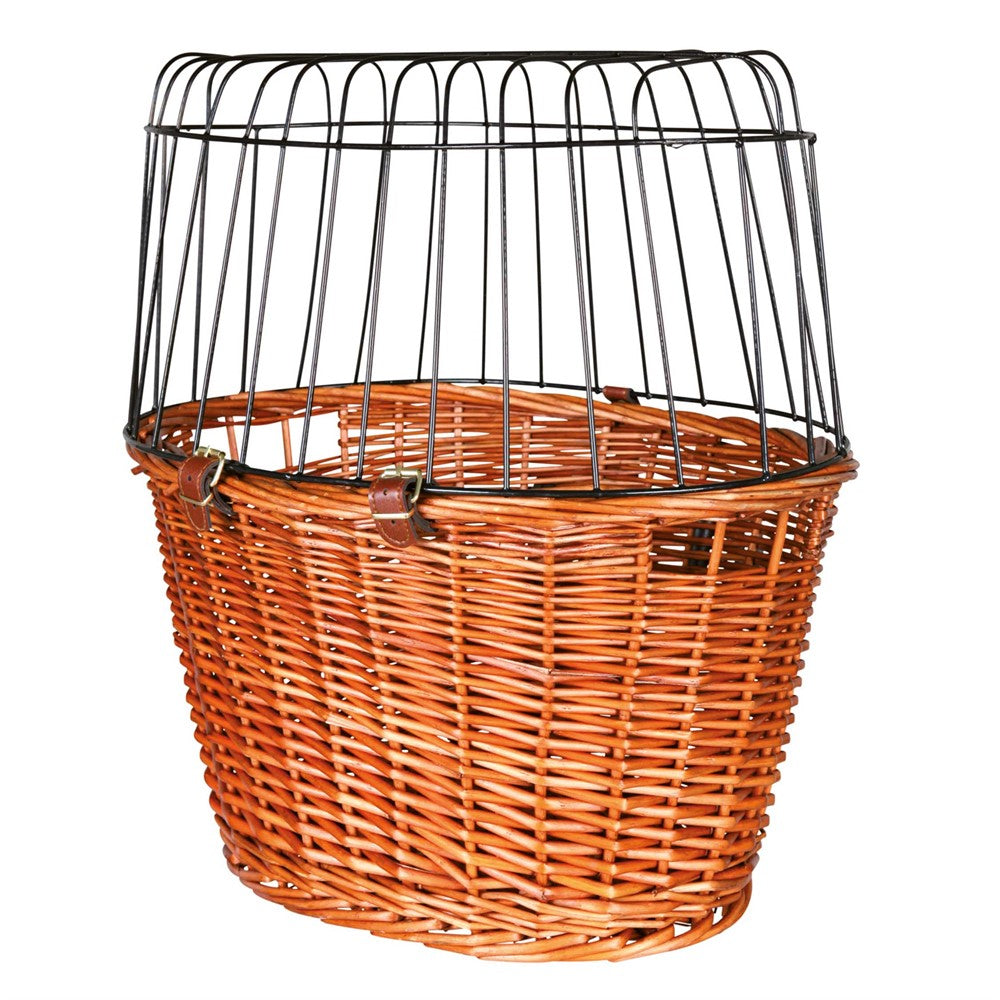 Cykelkorg front, pil med galler, 44x48x33 cm, brun, 5kg