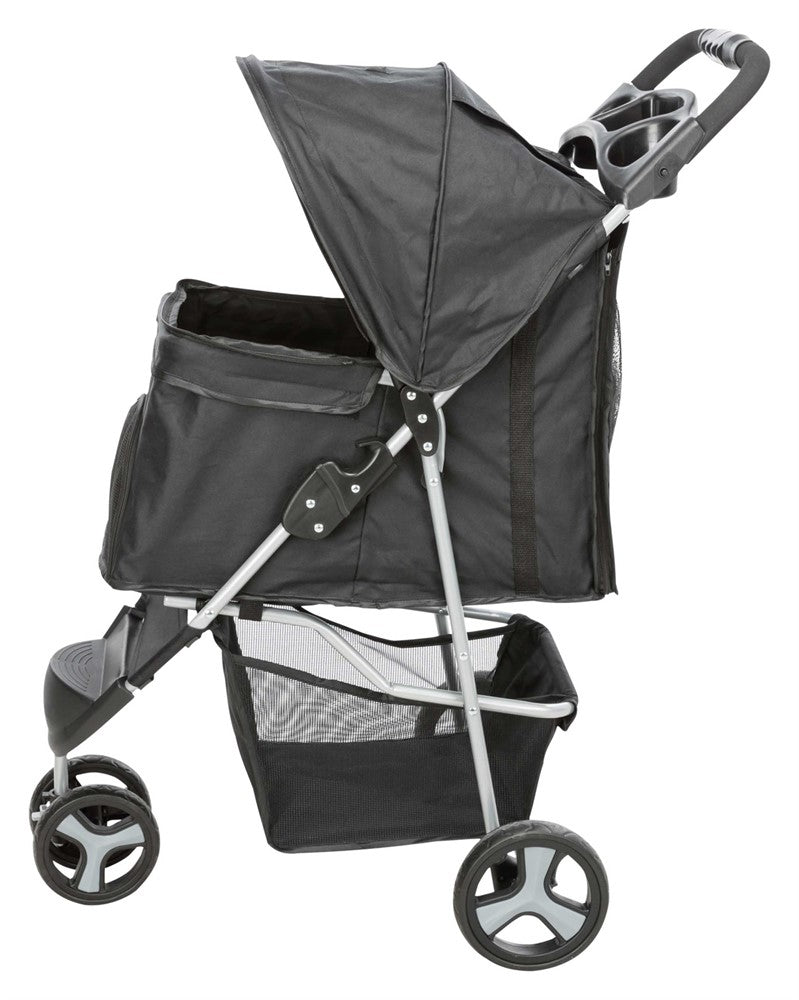 Djurvagn Buggy, hopfällbar, 47×h100×80 cm, upp t. 11 kg, svart