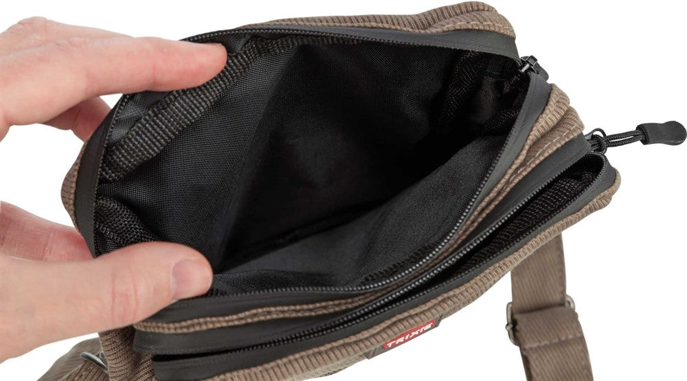 Snackpåse i cordura-look, polyester, ø 16 × 21 cm, brun