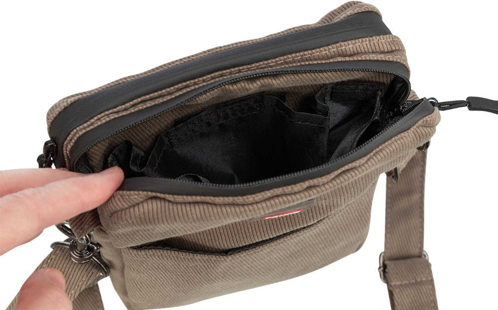 Snackpåse i cordura-look, polyester, ø 16 × 21 cm, brun