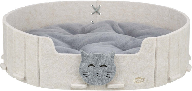 Trixie Bädd Emelie i filt – 50 × 42 cm, Sand/grå