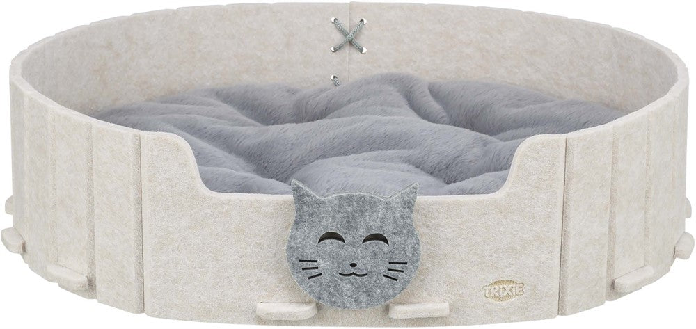 Bädd Emelie, filt, oval, 50 × 42 cm, sand/grå