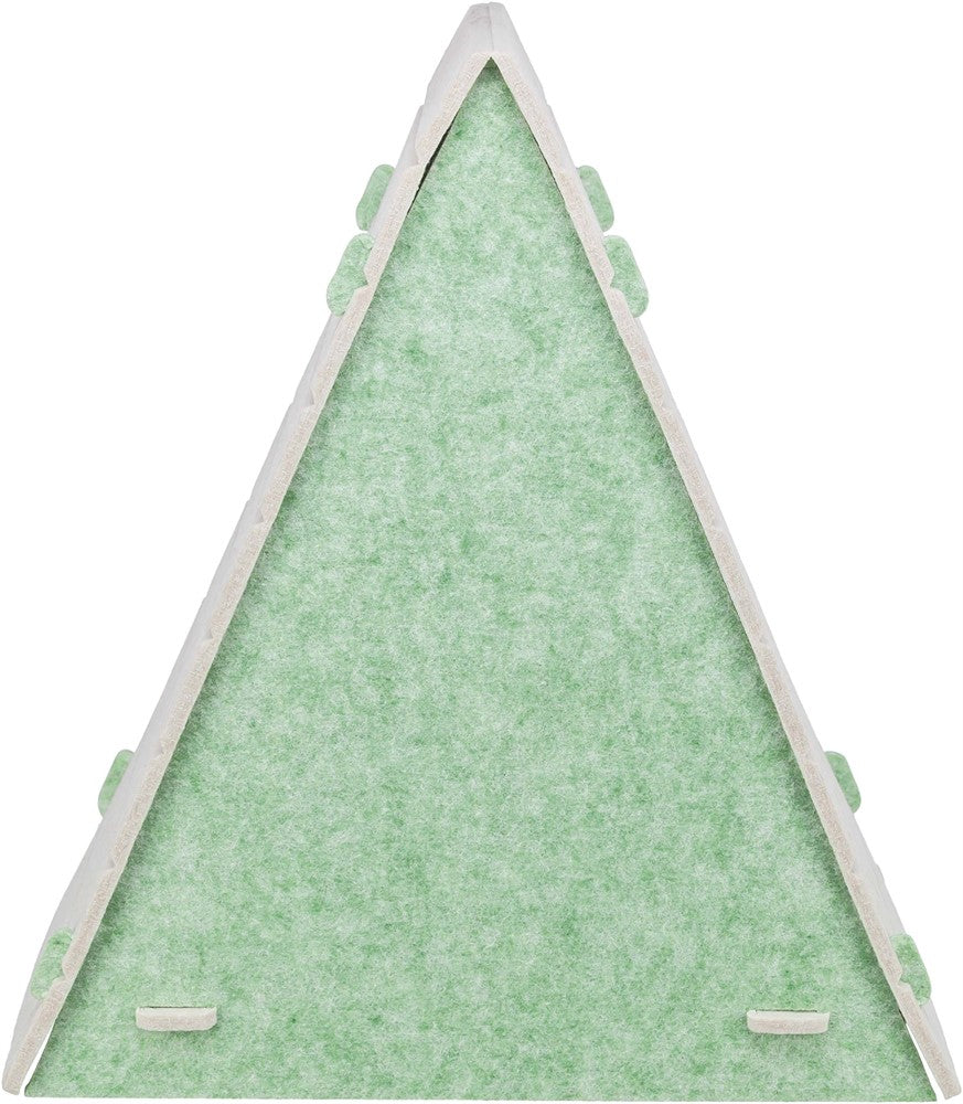 Grotta Lucy, filt, triangulär, 46 × 50 × 38 cm, sand/grön