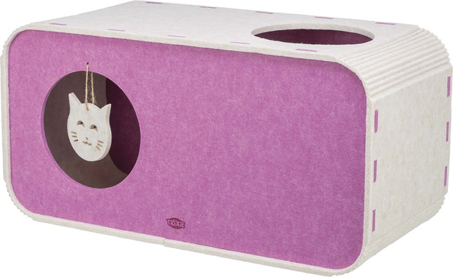 Trixie Kattgrotta Merle i filt – 58 × 29 × 27 cm, Sand/bär