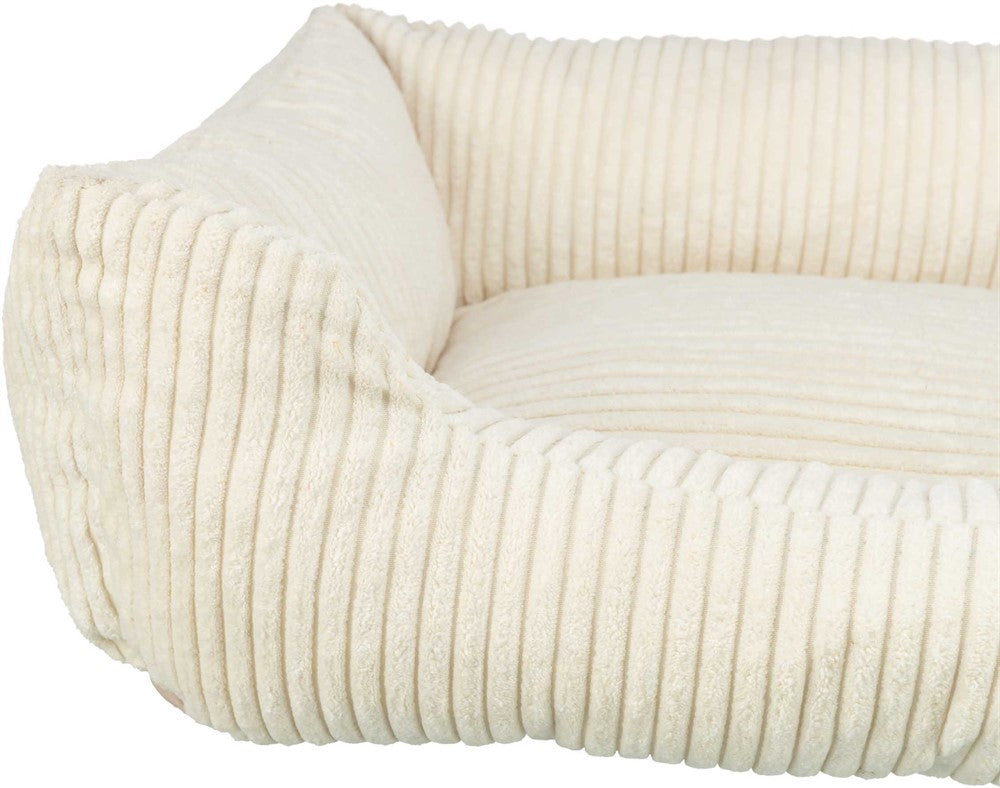 Jonna Vital bädd, plysch, rektangulär, 120 × 80 cm, cream