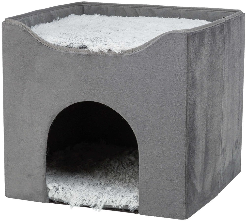 Harvey Cave, 38 x 38 x 38 cm, grå/vit-svart
