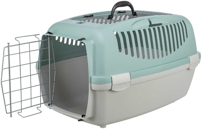 Trixie Transportbur Capri 3 Open – S, 40 × 38 × 61 cm, ljusgrå/sage