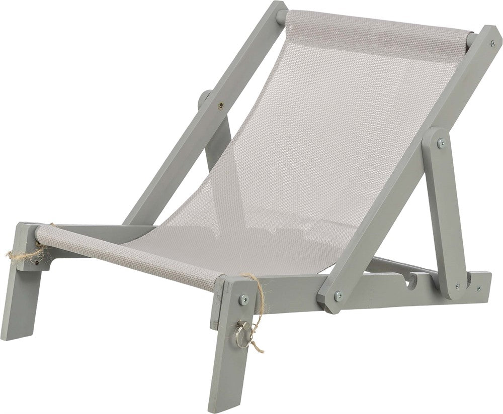 Strandstol, trä, 33 × 37 × 51 cm, grå