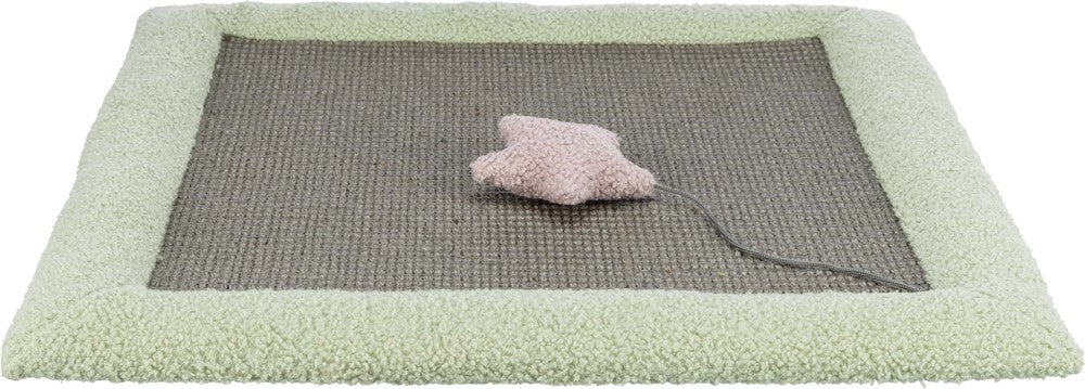 Junior klösmatta m leksaker, sisal, 60 × 33 × 42 cm, grå/lj.grå