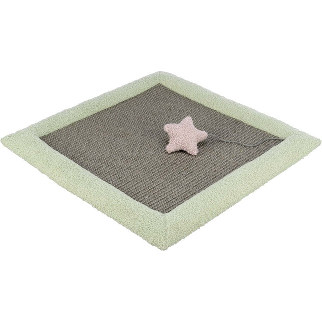 Trixie Junior liggande klösmatta med leksak – 60 × 33 × 42 cm, Grå/ljusgrå