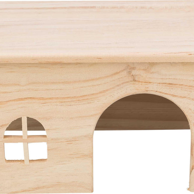 Trixie Trähus – 28 × 16 × 18 cm – huset framifrån