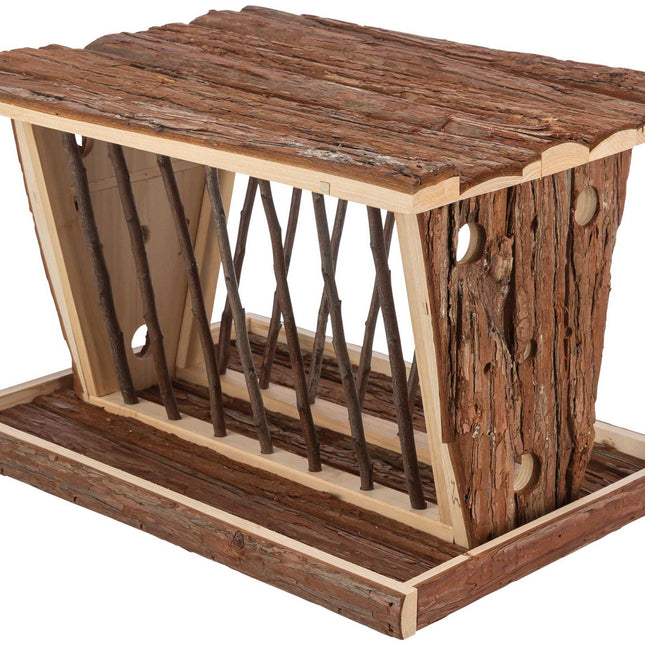 Trixie Höhäck med golv & tak, naturträ – 40 × 22 × 30 cm – höbehållare utan fyllning