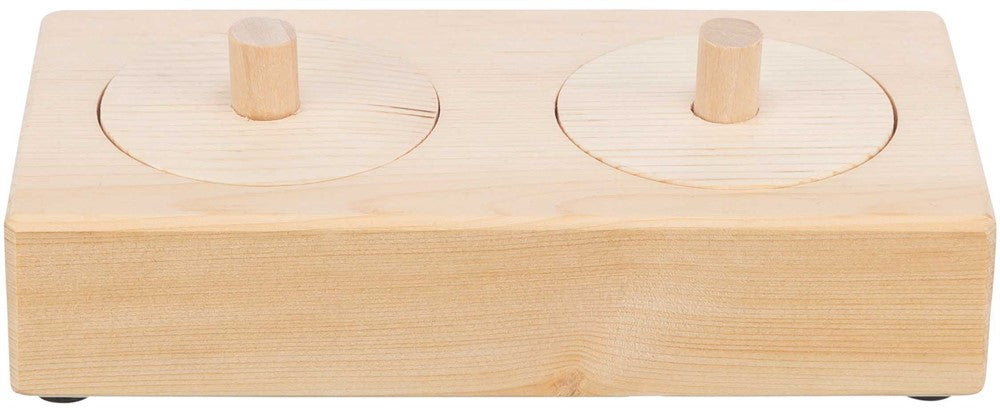 Foderkarusell, trä, 14 × 3 × 7 cm