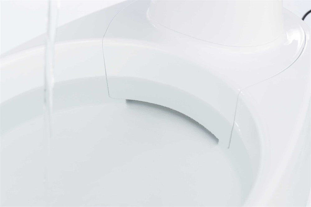 Vattenfontän Curved, plast, 2,5 l / 25 × 24,5 × 35 cm, vit