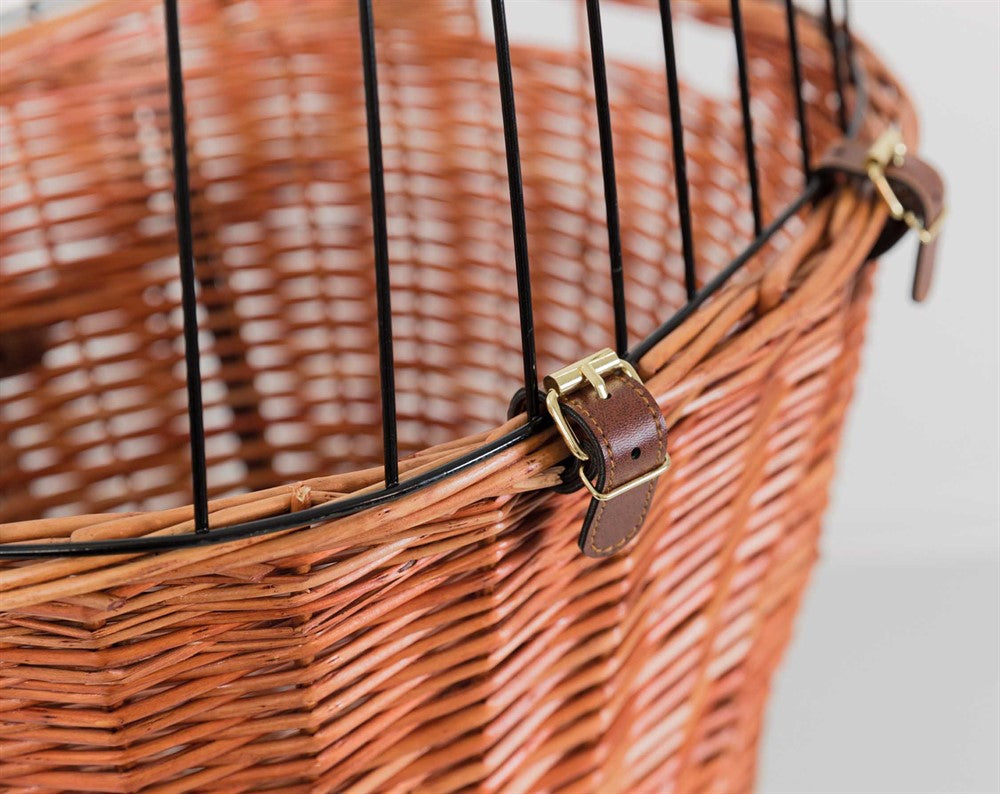 Cykelkorg front, pil med galler, 44x48x33 cm, brun, 5kg