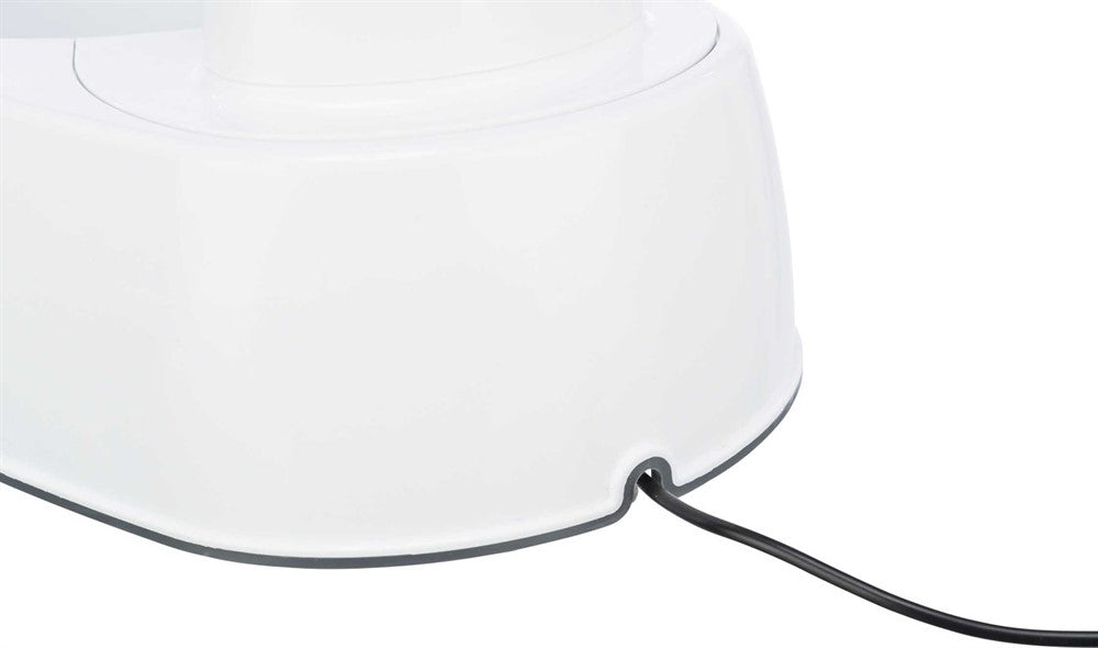 Vattenfontän Curved, plast, 2,5 l / 25 × 24,5 × 35 cm, vit
