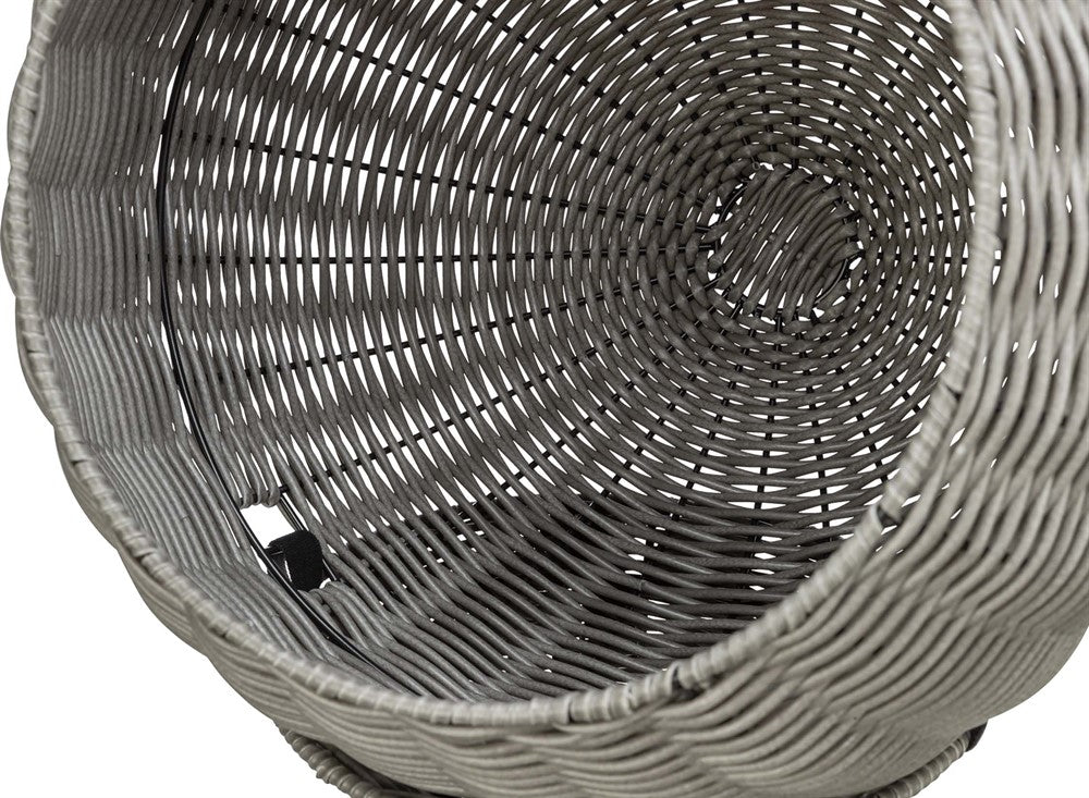 Amalia-grotta, polyrattan, rund, Ø 42 × 70 cm, grå