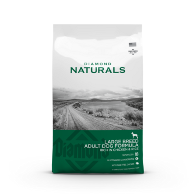 Diamond Naturals Large Breed Adult Chicken & Rice hundfoder – 15 kg