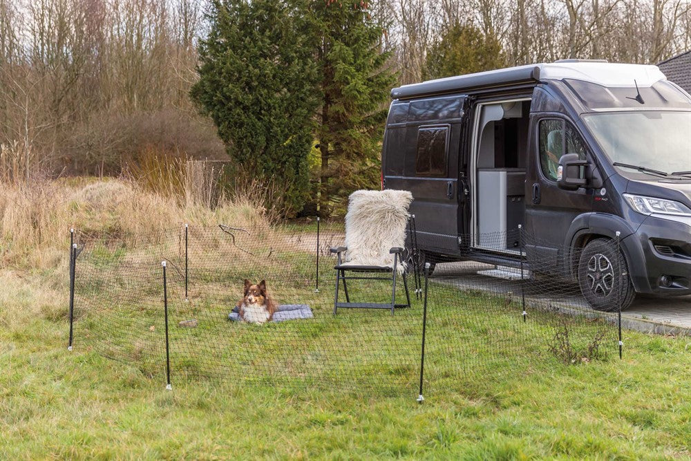 Mobil hundhage, 15 m, svart I lager