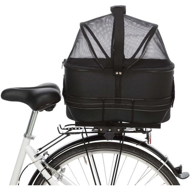 Trixie Cykelkorg för pakethållare – för pakethållare, m nät, 29 × 42 × 48 cm fäste 11,8–16 cm, svart