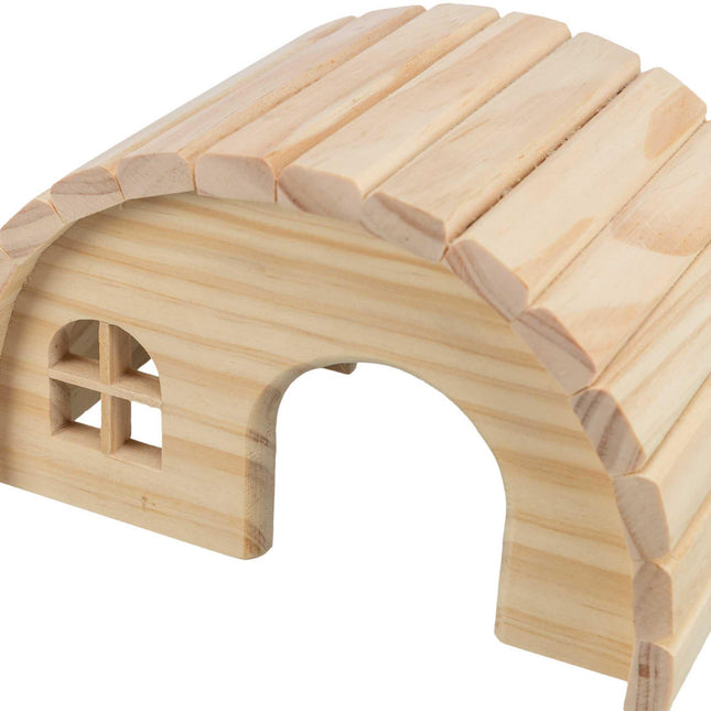 Trixie Trähus – 19 × 11 × 13 cm – huset från motsatt sida
