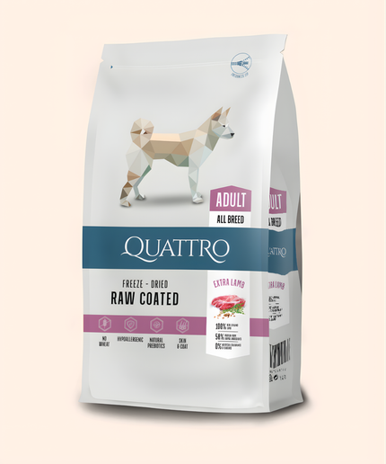 Quattro Super Premium All Breed Adult, Rice & Extra Lamb 12kg
