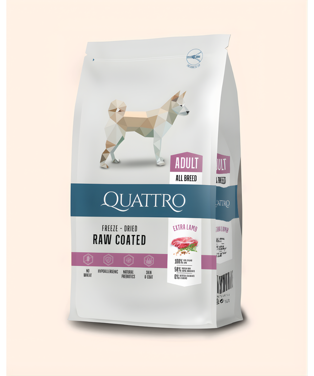Quattro Super Premium All Breed Adult, Rice & Extra Lamb 12kg